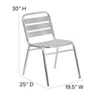 Flash Furniture Commercial Aluminum Indoor-Outdoor Restaurant Stack Chair With Triple Slat Back