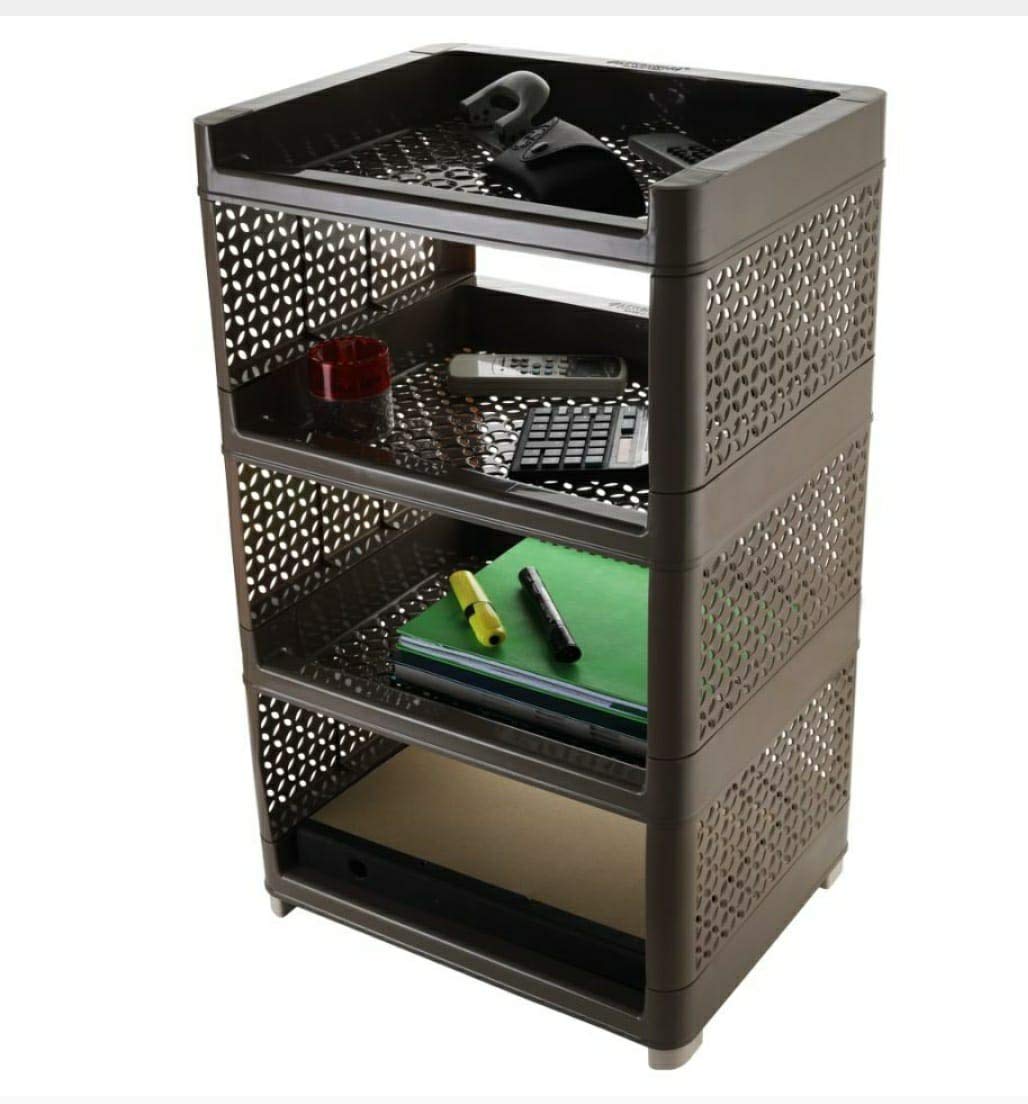 Dhavl 4 Layer Multifunctional Plastic Kitchen Storage Shelf, Steady Rack Storage Basket Shelf Cabinet Unit Organizer For Living