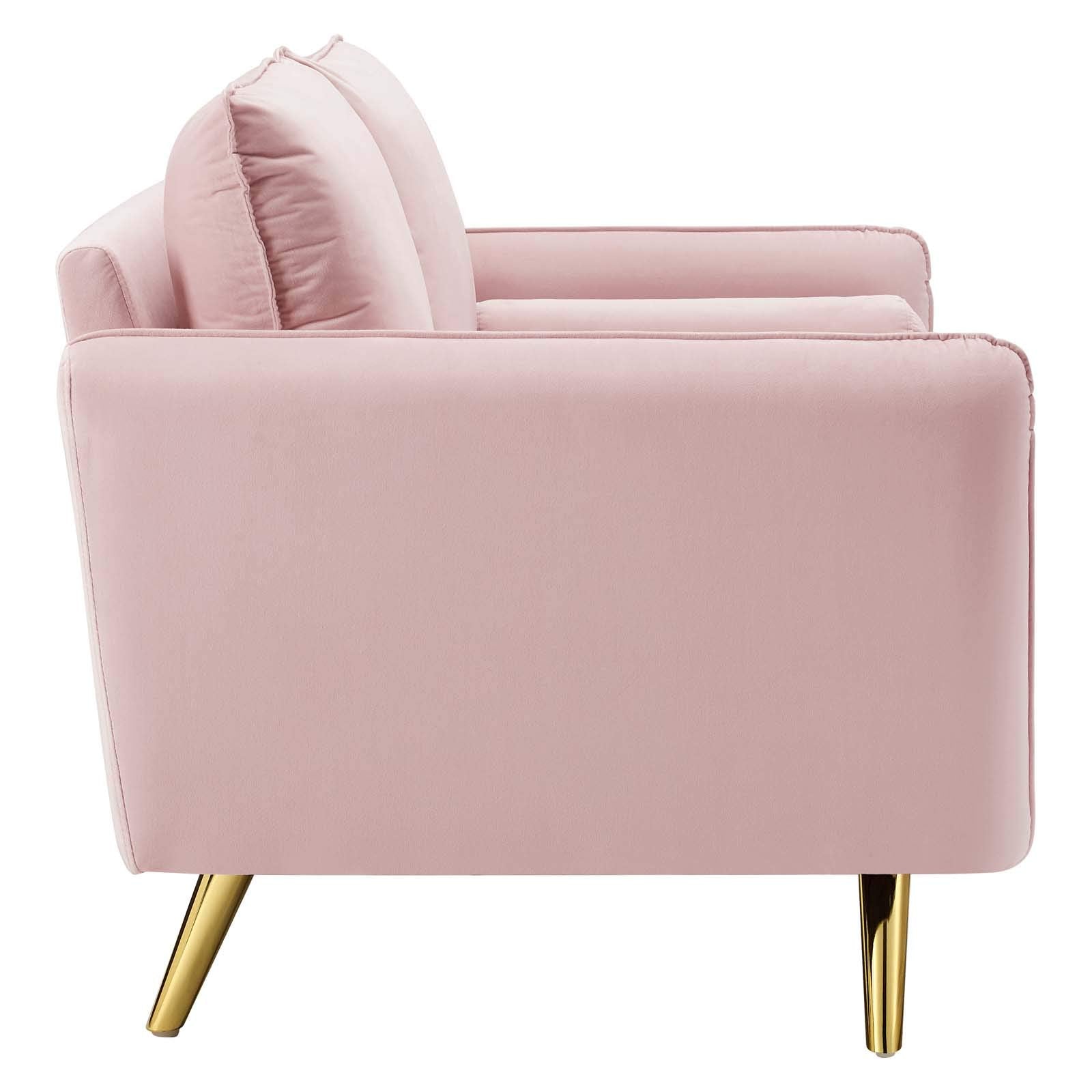 Modway Revive Performance Velvet Loveseat, Pink