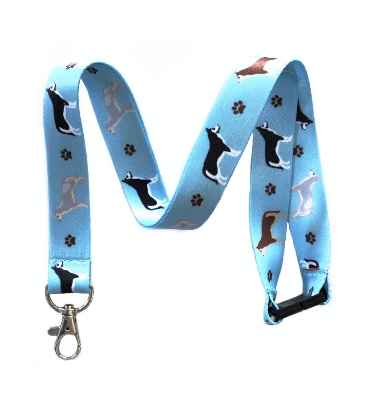 Siberian Husky Dog Breed Print Break Away Lanyard Key Chain Id Badge Holder