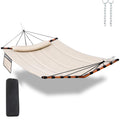 Tegerdeger 12Ft 2 Person Hammock Large Hammock 450Lb Capacity With V Shaped Hardwood Spreader Bar & Nylon Rope For Outside, Pati