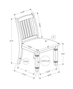 Monarch Specialties I 1256 Dining Chair, 38' Height, Set of 2, Side, Antique Grey, Grey Fabric, Transitional