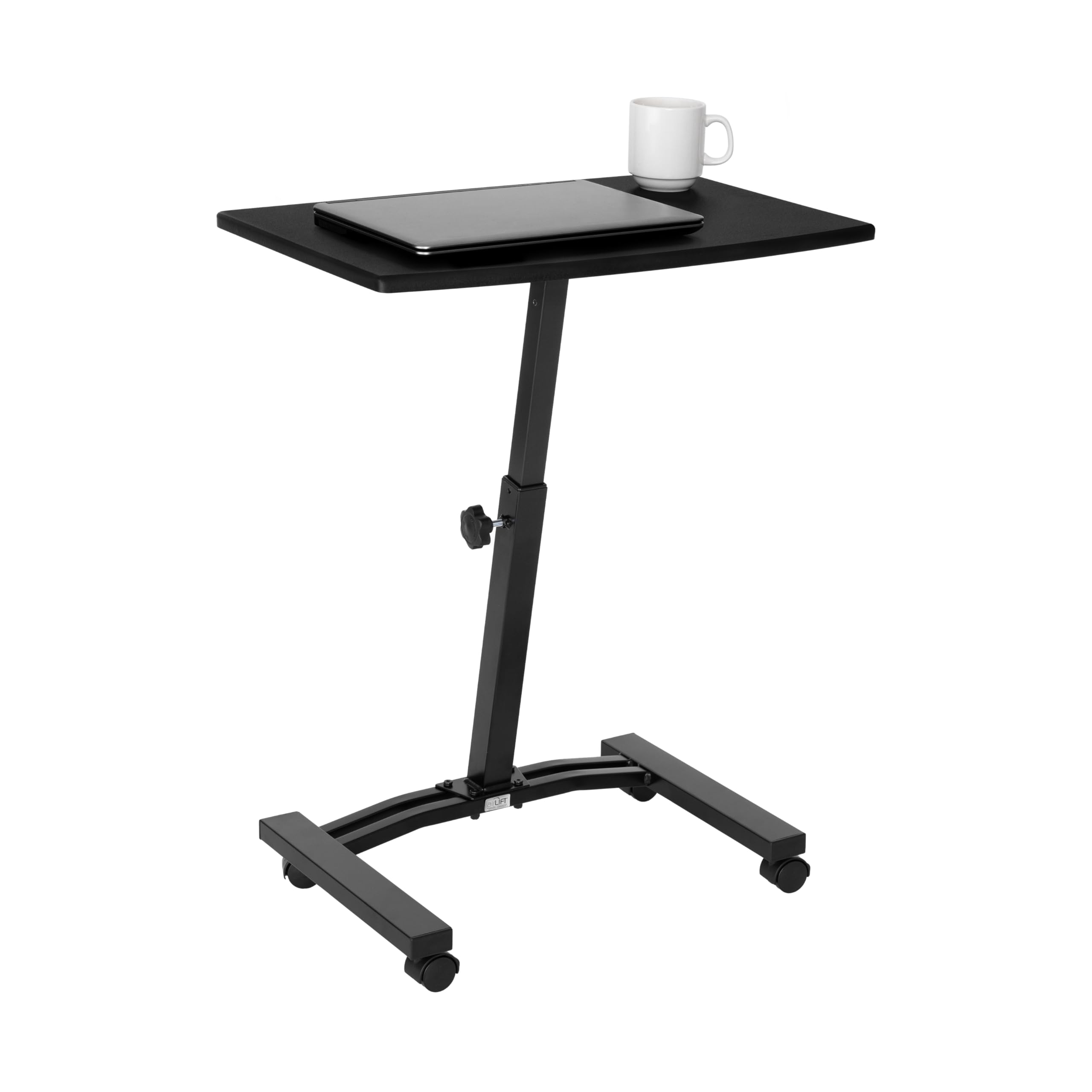 Seville Classics Airlift Mobile Height Adjustable Laptop Stand Computer Workstation for Sitting Classroom Home Office Medical Ta
