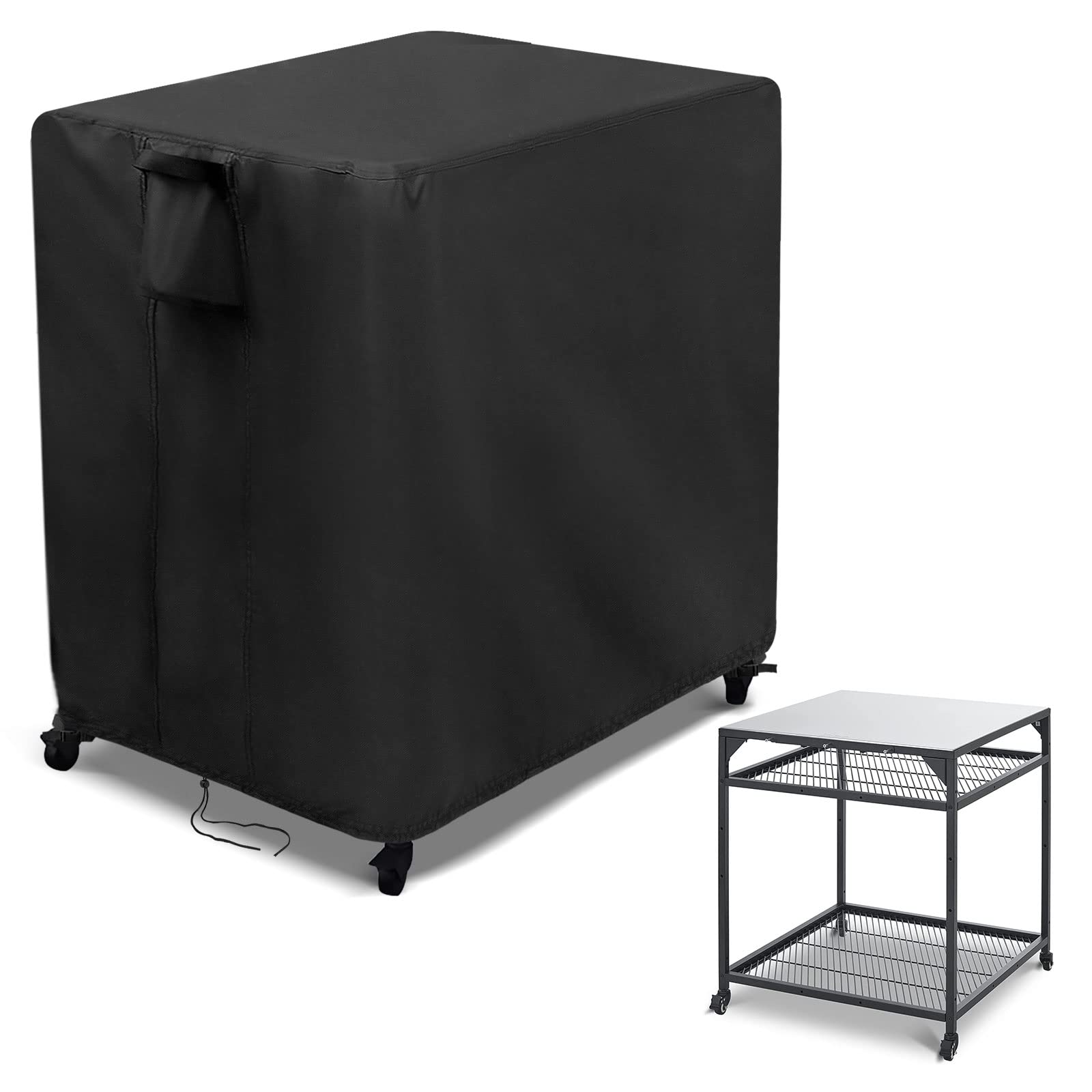 Kingling Outdoor Pizza Oven Table Cover For Ooni Large Table, Waterproof Outdoor Grill Prep Table Cover Pizza Oven Stand Cover - 32''L X 32''W X 35''H
