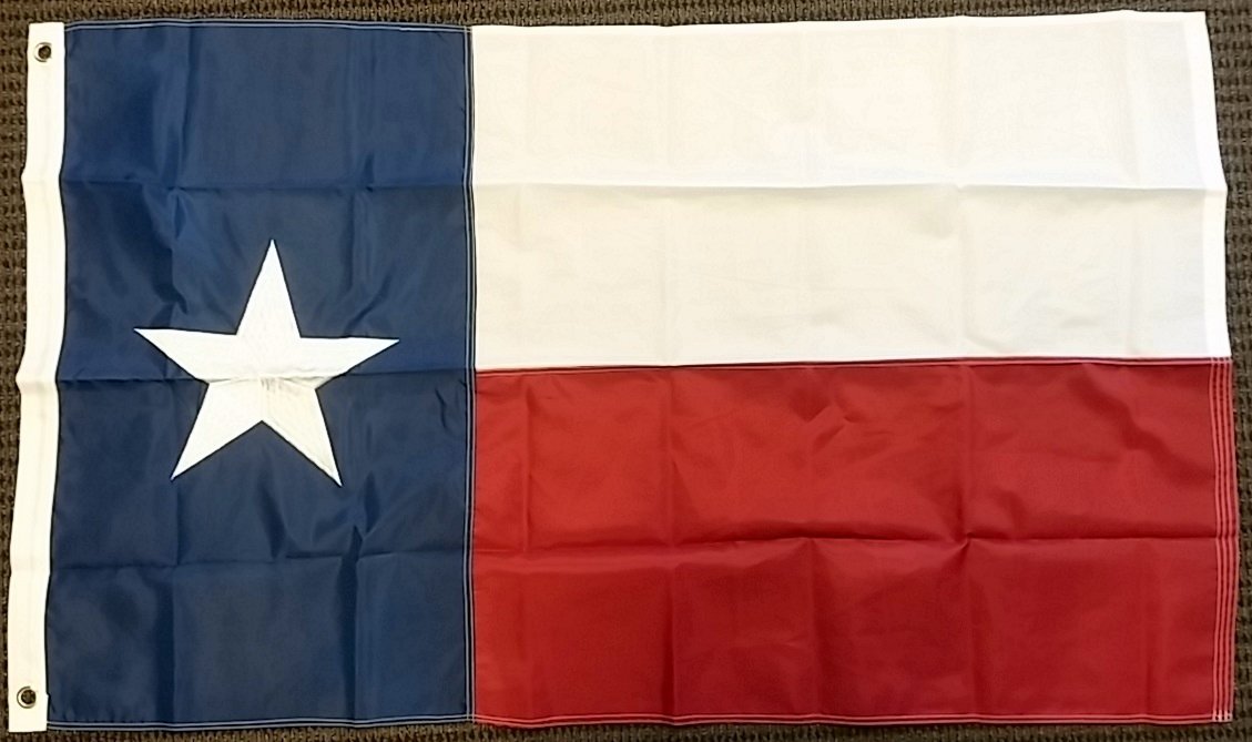 Texas State Double Sided Nylon Embroidered 3X5 Foot Flag Lone Star Us Usa Tx