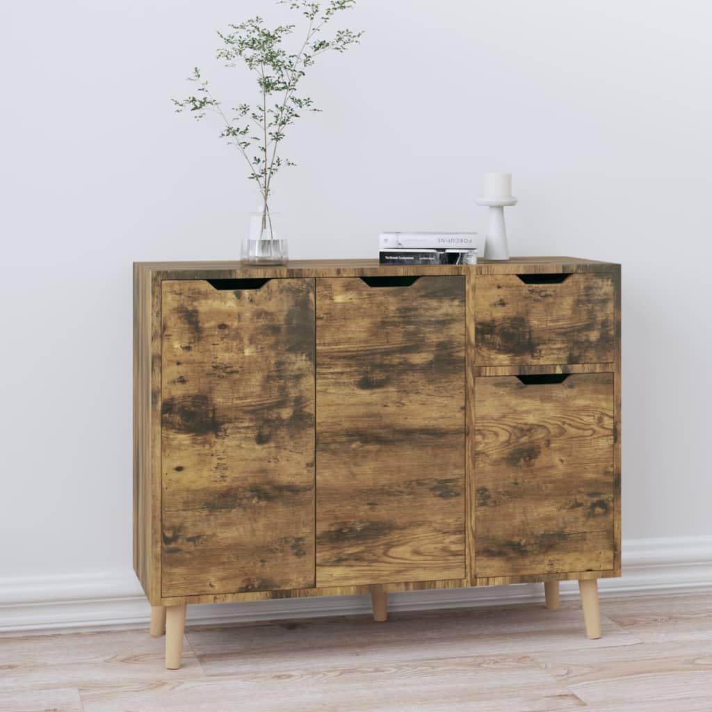 SKM Sideboard Smoked Oak 39.4&quot;x11.8&quot;x41.3&quot; Chipboard