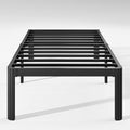 Hunlostten 16' Twin Xl Heavy Duty Bed Frame No Box Spring Needed, Metal Twin Xl Platform Bed Frame With Round Corners, Easy Assembly, Noise Free, Black
