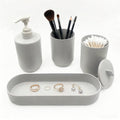 LGURT-4-piece Bathroom Accessories Set, with Toothbrush Holder, Lotion soap Dispenser, Qtip Holder Dispenser and Vanity Tray, Ba