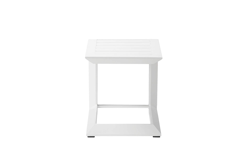 Pangea Home Leaf St Wht Side Table, White