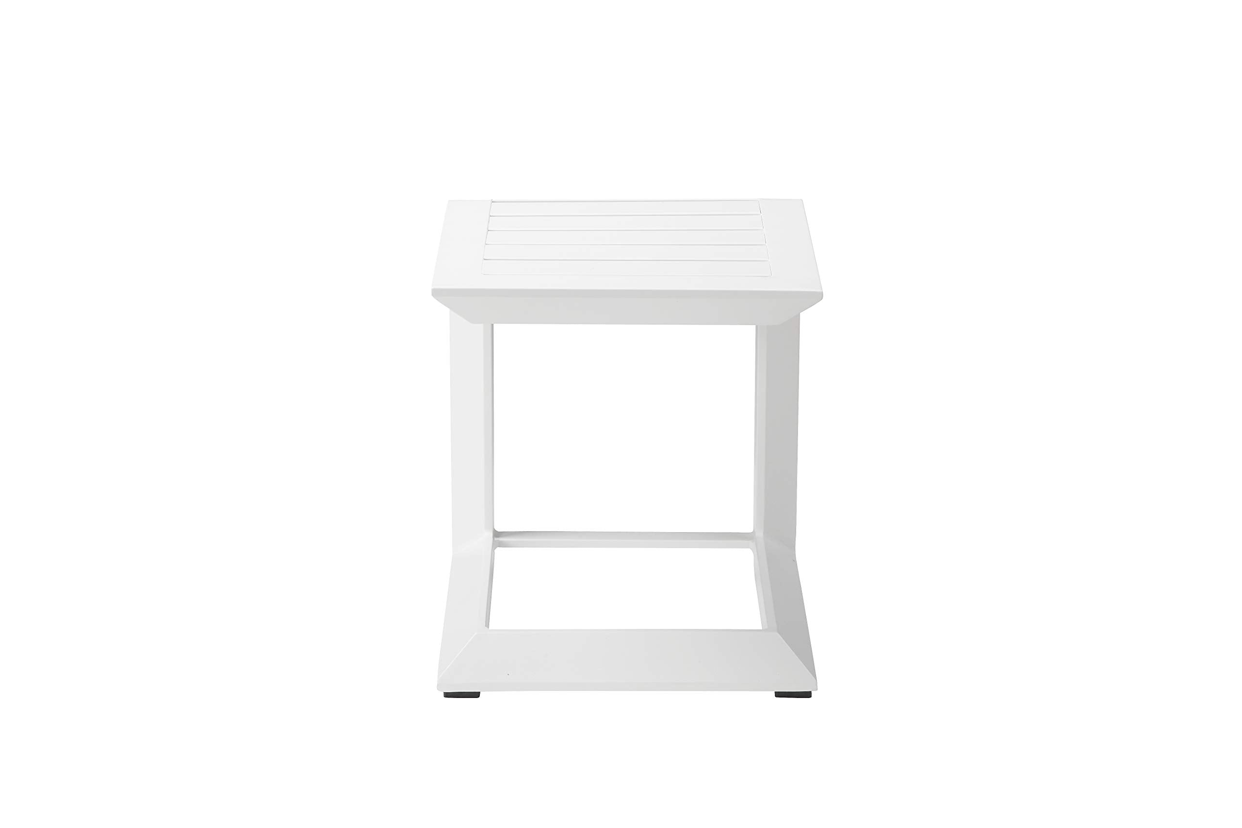 Pangea Home Leaf St Wht Side Table, White
