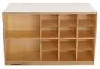 Childcraft Mobile Double-Sided Storage Unit, 12 Translucent Color Trays, 47-3/4 x 23-3/4 x 30 Inches
