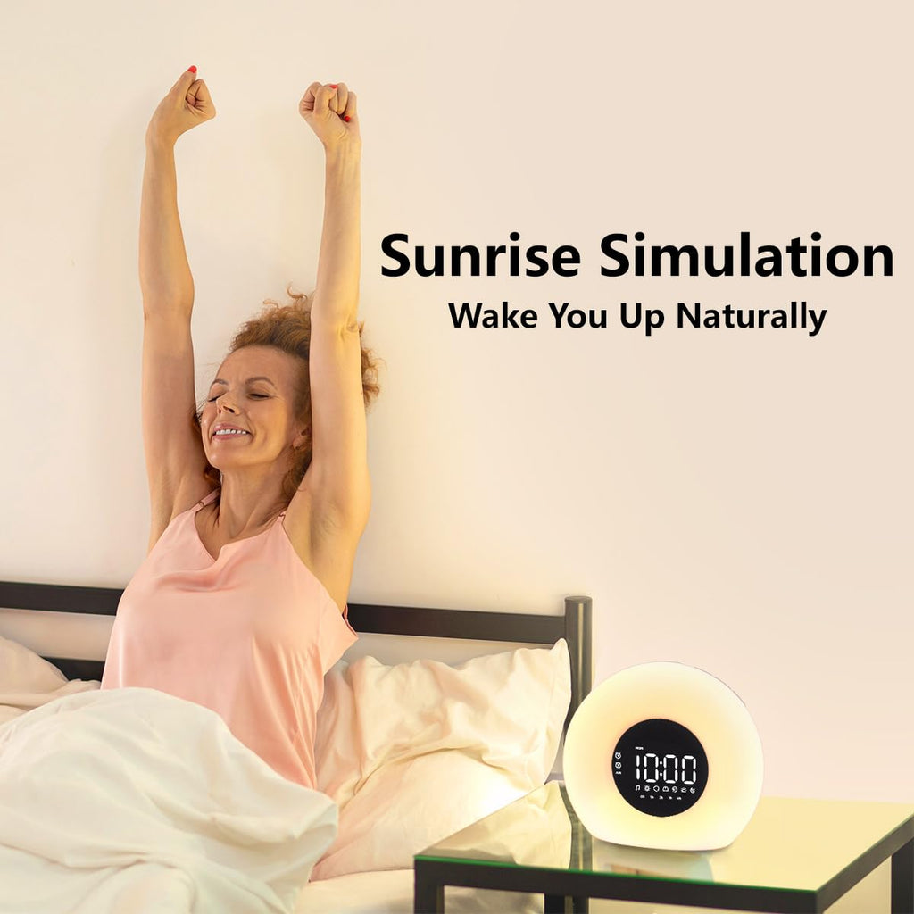 Orangelight Wake Up Light Sunrise Alarm Clock For Bedroom Sunrise Sunset Simulation 23 Natural Sounds 13 Colors Night Light Dual