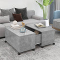 vidaXL Coffee Table Concrete Gray 29.5"x29.5"x15" Engineered Wood