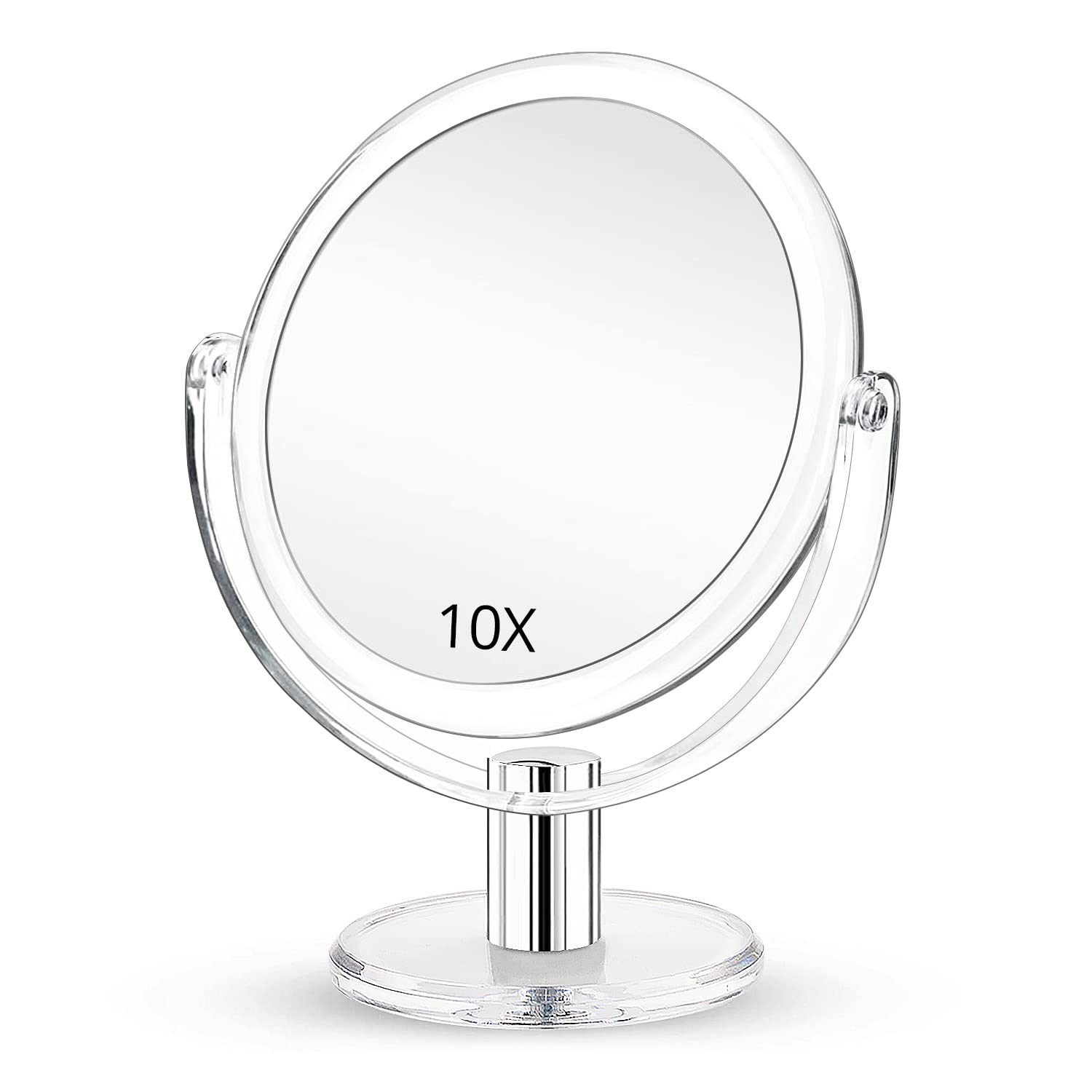 Fabuday Magnifying Makeup Mirror Double Sided 7 Inch Tabletop Mirror with 1X & 10X Magnification, Magnified Desk Mirror for Make