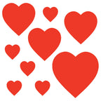 Beistle Printed Cardstock Paper Heart Cut Outs 9 Piece Valentine'S Day Decorations, 4' - 12', Red