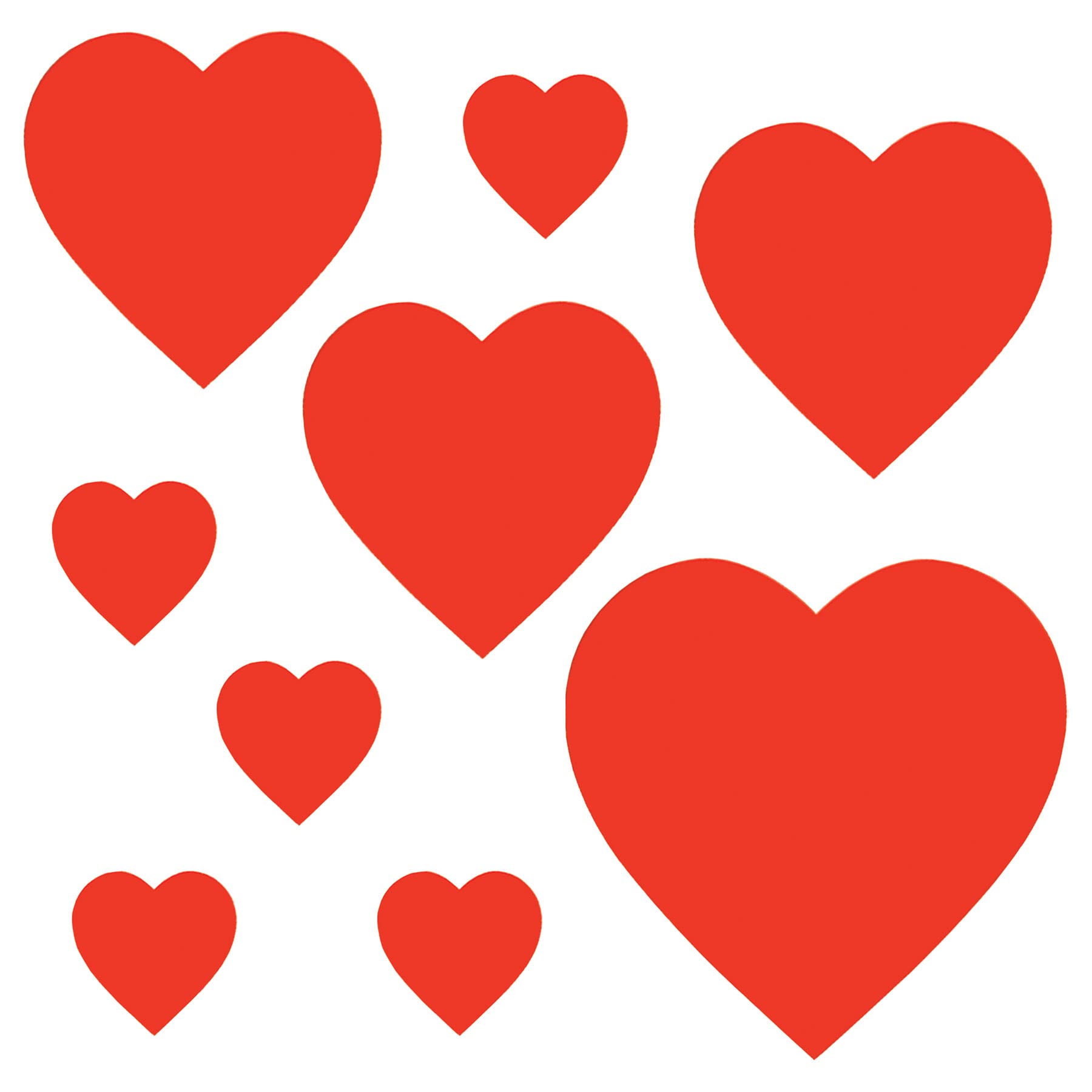 Beistle Printed Cardstock Paper Heart Cut Outs 9 Piece Valentine'S Day Decorations, 4' - 12', Red