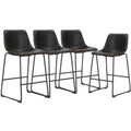 DUMOS 26 Inch Counter Height Bar Stools Set of 4, Modern Faux Leather High Barstools with Back and Metal Leg, Bar Chairs for Kit