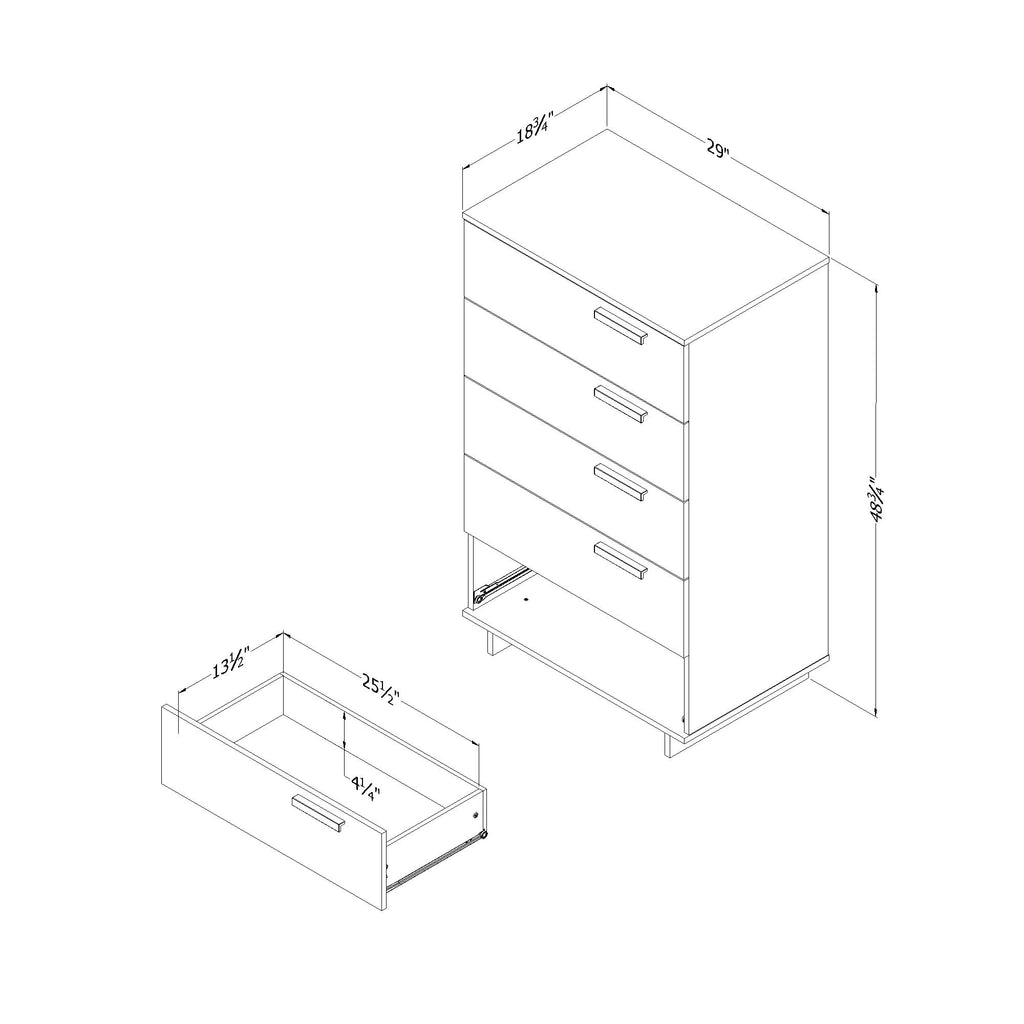 South Shore Cavalleri 5-Drawer Chest Storage Unit, Nordik Oak