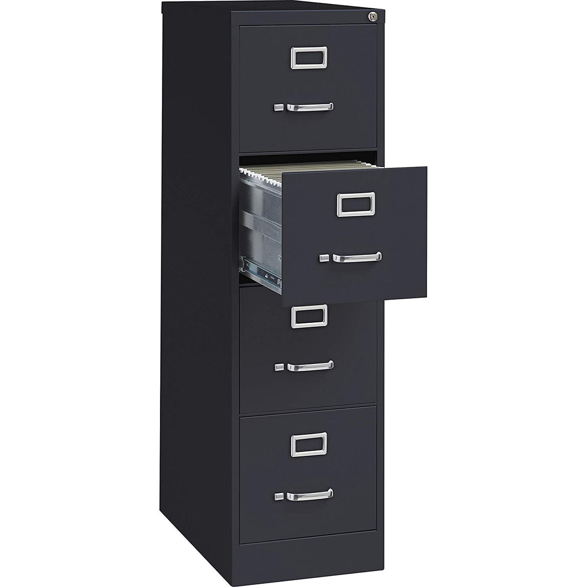 Lorell 4-Drawer Vertical File With Lock, 15 By 25 By 52-Inch, Black / 2 Cabinets