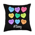 Valentine 'S Day Daycare Teacher Outfits Nanny Nanny Childcare Valentine 'S Day Pastel Candy Heart Throw Pillow, 18X18, Multicol