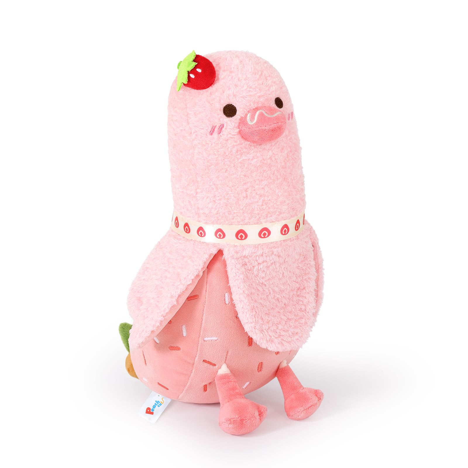 Peach Cat Strawberry Cake Banana Duck Plush Pillow With Cream Candy Body Plushies Toy Cute Stuffed Animals Gifts For Kids Pink 1