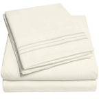 1500 Supreme Collection Twin Sheet Sets Ivory - 3 Piece Bed Sheets And Pillowcase Set For Twin Mattress - Extra Soft, Elastic Co