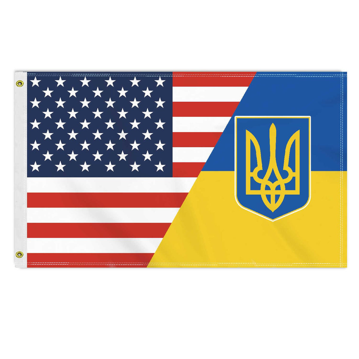 3  5 Ft Usa Ukraine Flag, Large 150D America Ukranian Outdoor Banner,Double Side Printing American Decor For Patio Garden With B