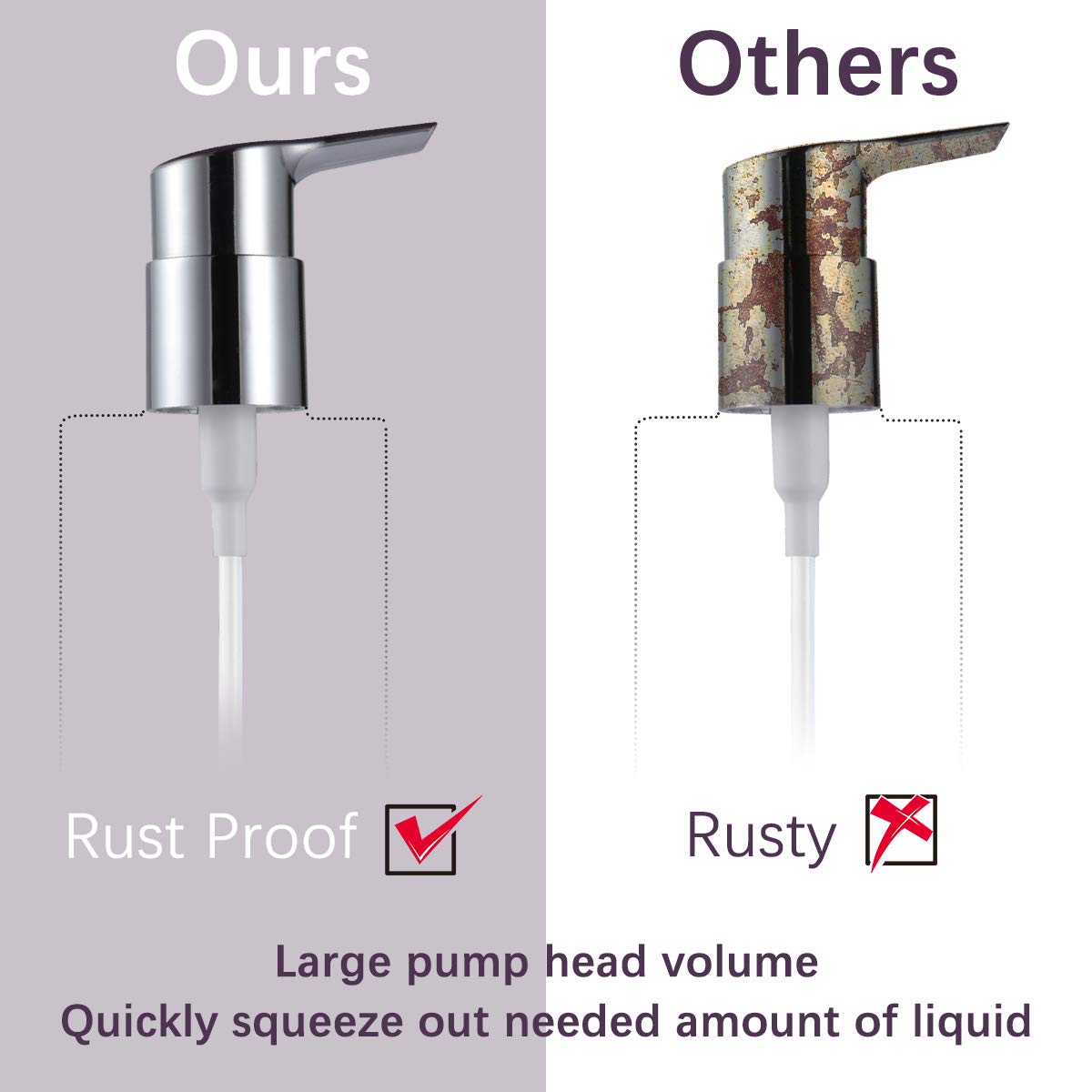 Boperzi 2 Pack Soap Dispenser Rust Proof Refillable Liquid Hand & Dish Soap Dispenser Set Leak Proof Plastic Chorme Pump For Kit