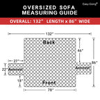Easy-Going Reversible Oversized Couch Cover For 3 Cushion Couch Sofa Cover For Dogs Water Resistant Furniture Protector Cover Wi
