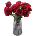 Hananona Artificial Roses Flowers for Flower Arrangement, 12 Pcs Silk Red Rose Bouquet for Home Decoration, Faux Roses for Valen