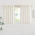 Nicetown Linen Curtains 45 Inch Length For Kitchen, Rod Pocket & Back Tab Semi Sheer Flax Linen Window Treatments Privacy With Light Filtering For Bedroom, Natural, W29 X L45, 2 Pieces