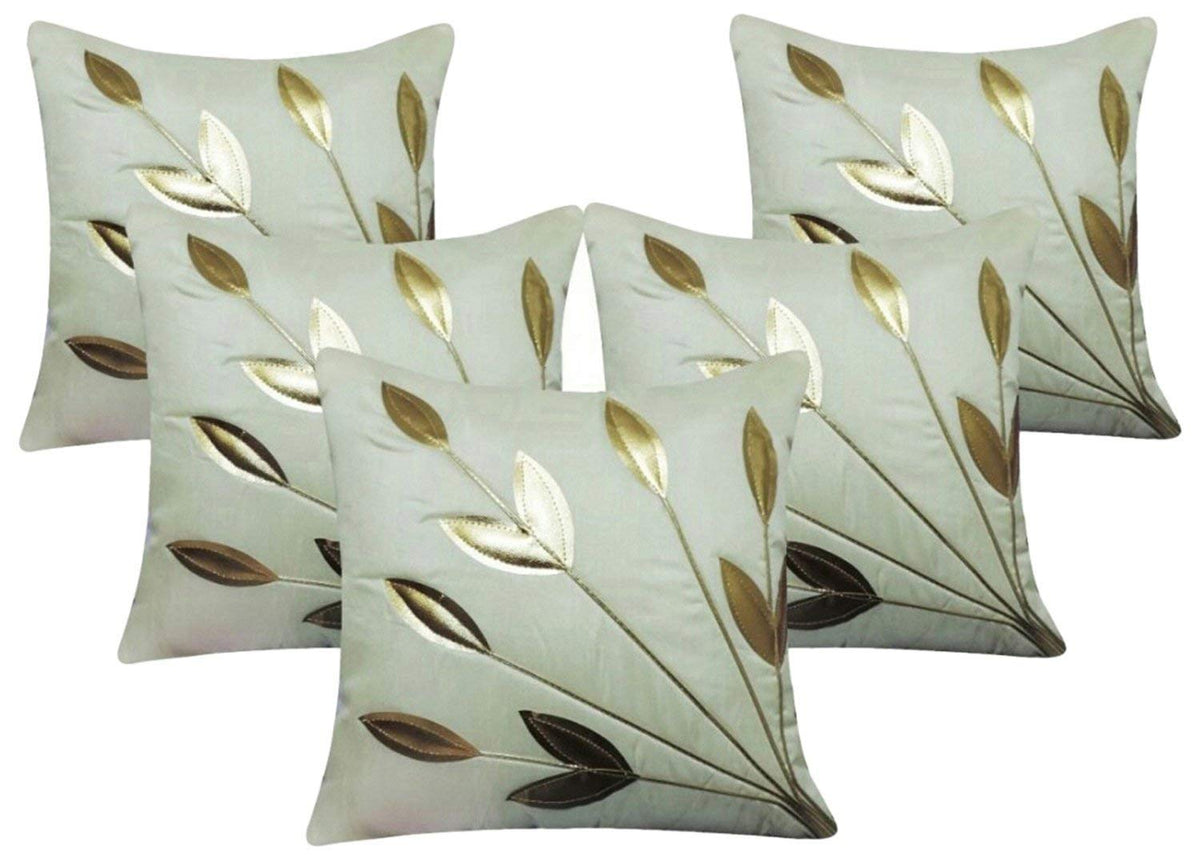 Msenterprises Designer Soft Cotton Cushion Cover Zip Close ( White, 16X16 Inches )  Set Of 5