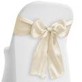 Lann'S Linens - 10 Elegant Satin Wedding/Party Chair Cover Sashes/Bows - Ribbon Tie Back Sash - Ivory