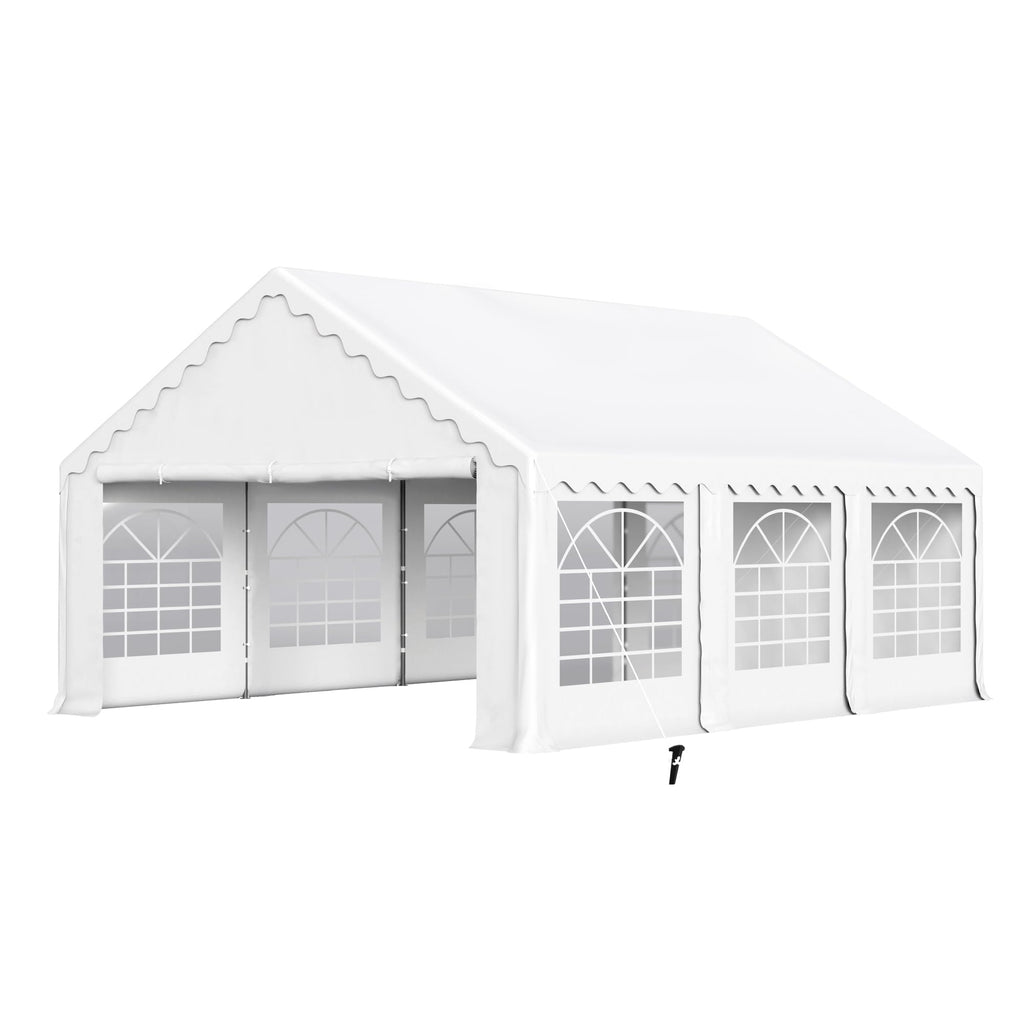 Phi Villa 20'X16' Outdoor Heavy Duty Party Tent Large Commercial Canopy Wedding Event Shelter With Removable Sidewalls & 3 Storage Bags For Patio Outdoor Garden Events, White