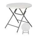 Super Deal 32In Cocktail Table, Indoor Outdoor Portable High Top Table, Plastic Round Bar Height Folding Table For Party Wedding Event, White