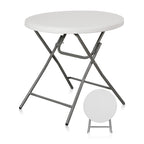 Super Deal 32In Cocktail Table, Indoor Outdoor Portable High Top Table, Plastic Round Bar Height Folding Table For Party Wedding Event, White