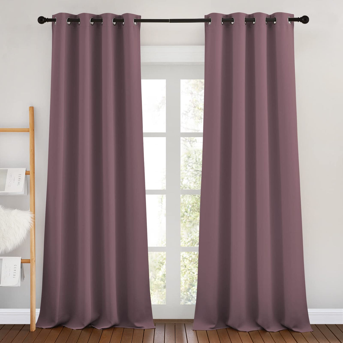 Nicetown Blackout Curtains 90 Inch Length - Triple Weave Energy Saving Sound Reducing Thermal Insulated Solid Grommet Blackout D