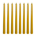 Kemladio 8 pcs 10 inch Gold Taper Candles, Burning Unscented Tapered Candles 8 hrs, Long Candle Sticks,Dinner Candle,Tall Candle