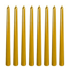 Kemladio 8 pcs 10 inch Gold Taper Candles, Burning Unscented Tapered Candles 8 hrs, Long Candle Sticks,Dinner Candle,Tall Candle