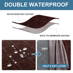 Genina Waterproof Seat Covers For Dining Room Chairs, Stretch Chair Covers Removable Washable Dinning Room Kitchen Chair Seat Cushion Slipcovers (Jacquard-Chocolate, 4 Pcs)
