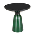 Tully Collection Glass side Table Blue glass, Black Rim with Black Glass top
