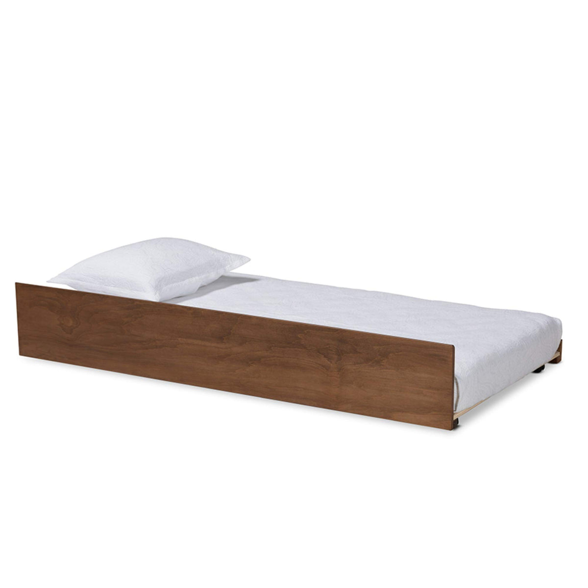 Baxton Studio Midori Modern and Contemporary Transitional Walnut Brown Finished Wood Twin Size Trundle Bed