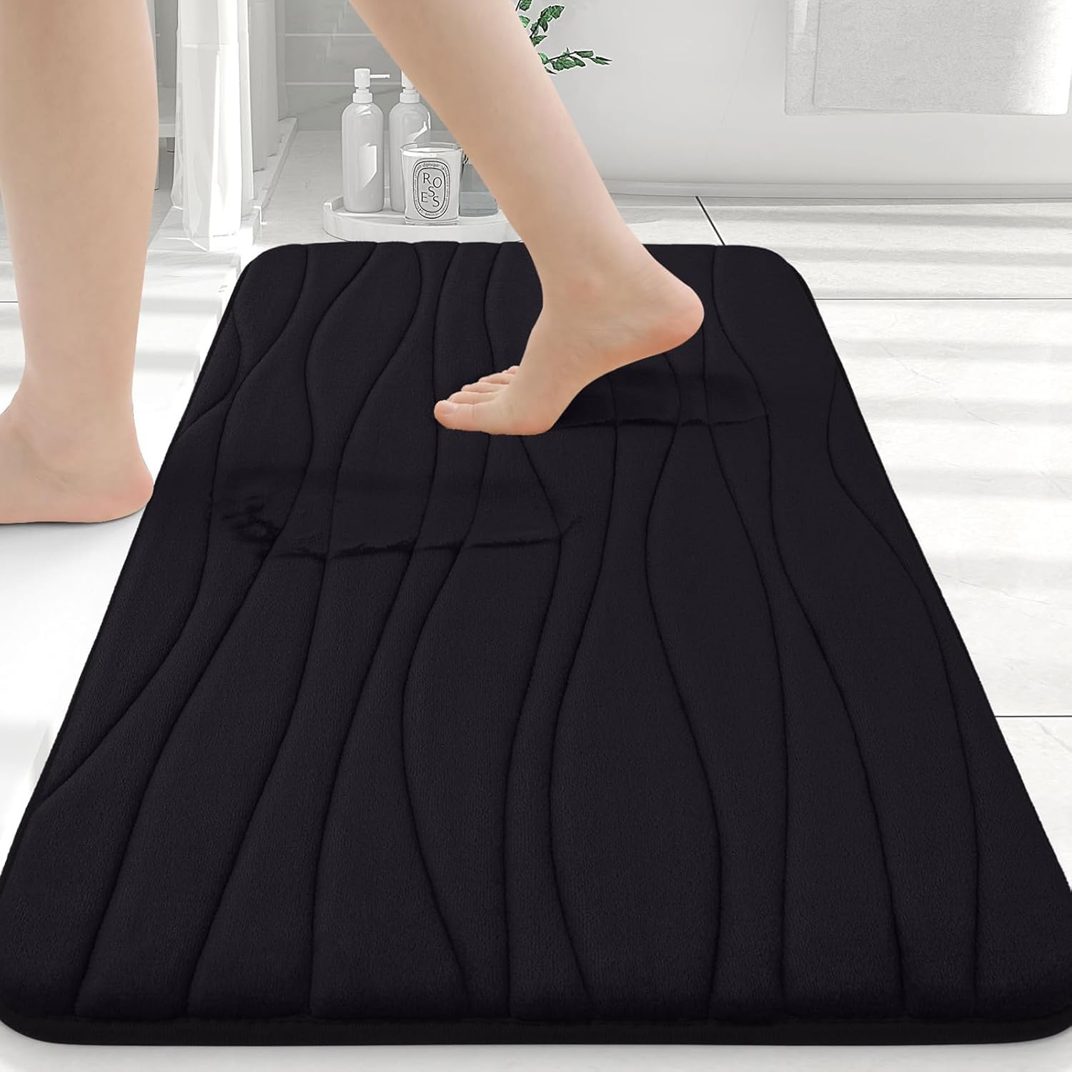 Home Brilliant Memory Foam Bathroom Rug Mat 17x24Inch, Extra Soft and Absorbent Bath Mats, NonSlip and Machine Washable Bath Ru