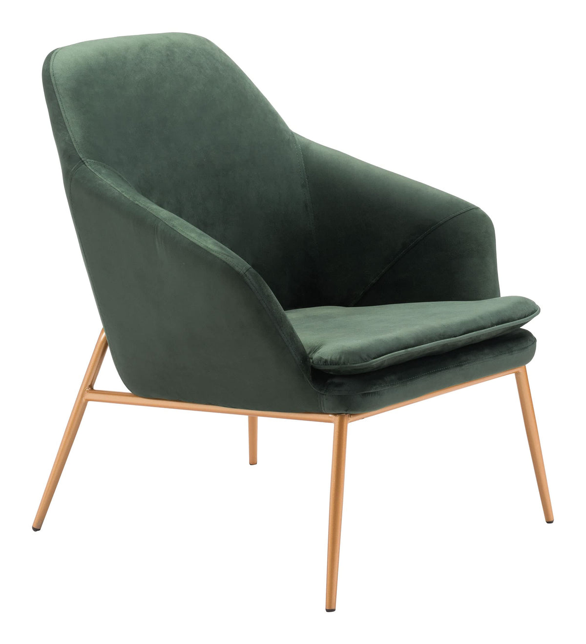 HomeRoots Velvet, Metal 34' Green Velvet Metal Arm Chair