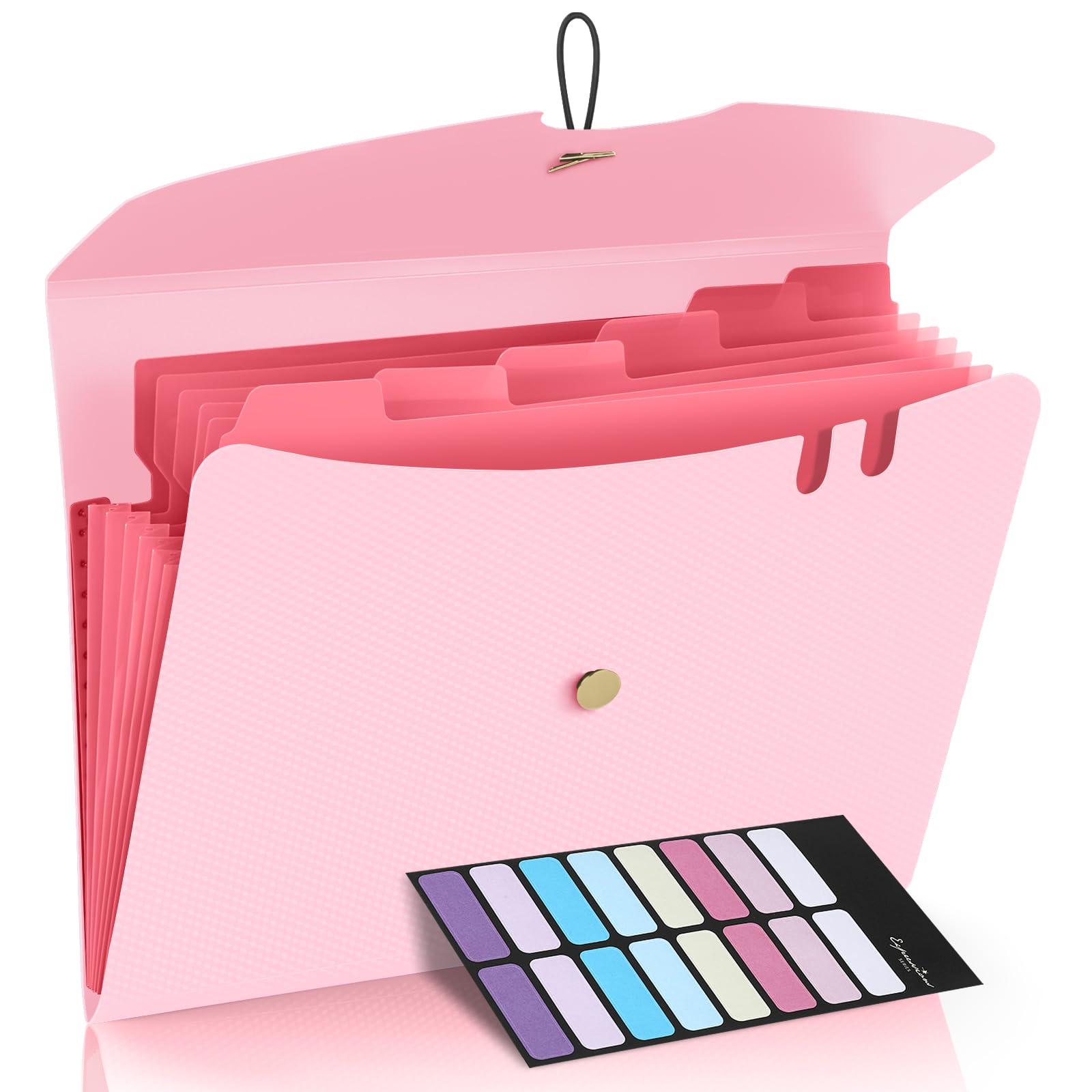 Sooez 7 Pocket Expanding File Folder, Premium Accordion File Organizer, Letter Size Folders For Documents, Sleek Filing Folders