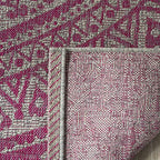 Safavieh Courtyard Collection Area Rug - 9' X 12', Light Grey & Fuchsia, Non-Shedding & Easy Care, Indoor/Outdoor & Washable-Ideal For Patio, Backyard, Mudroom (Cy8734-39712)
