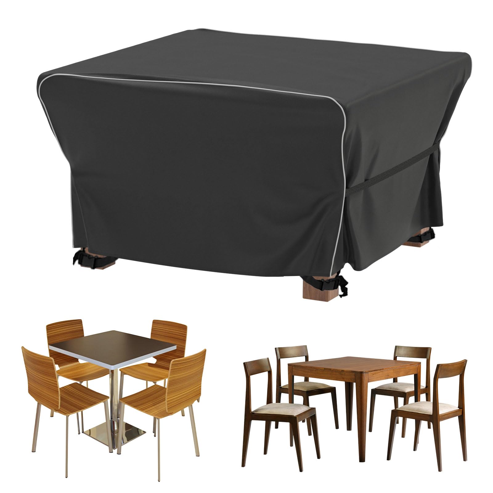Velway Patio Furniture Set Cover - Heavy Duty 420D Waterproof Weatherproof Outdoor Dining Table And Chairs Furniture Set Cover W