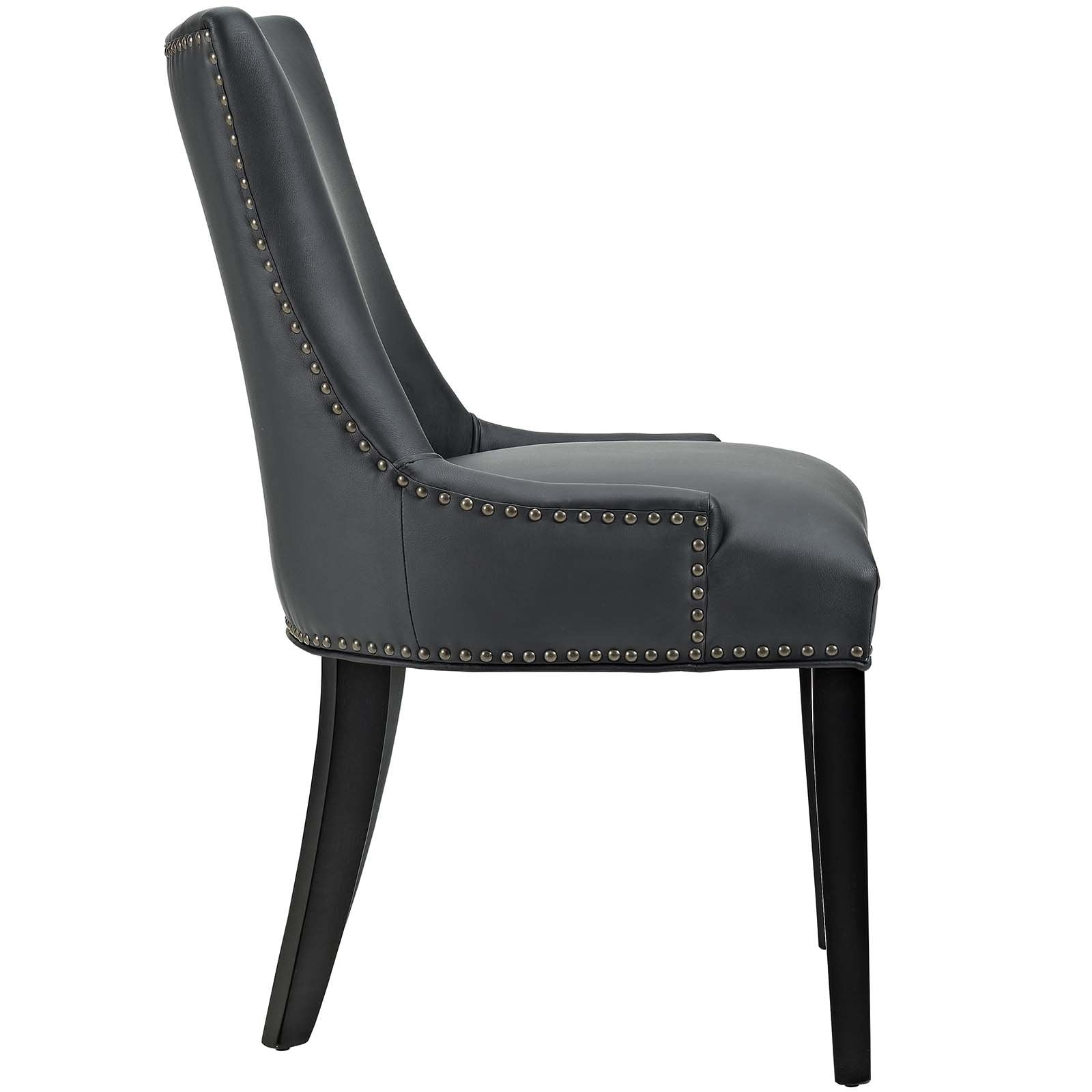 Modway Mo- Marquis Modern Faux Leather Upholstered With Nailhead Trim, Dining Chair, Black