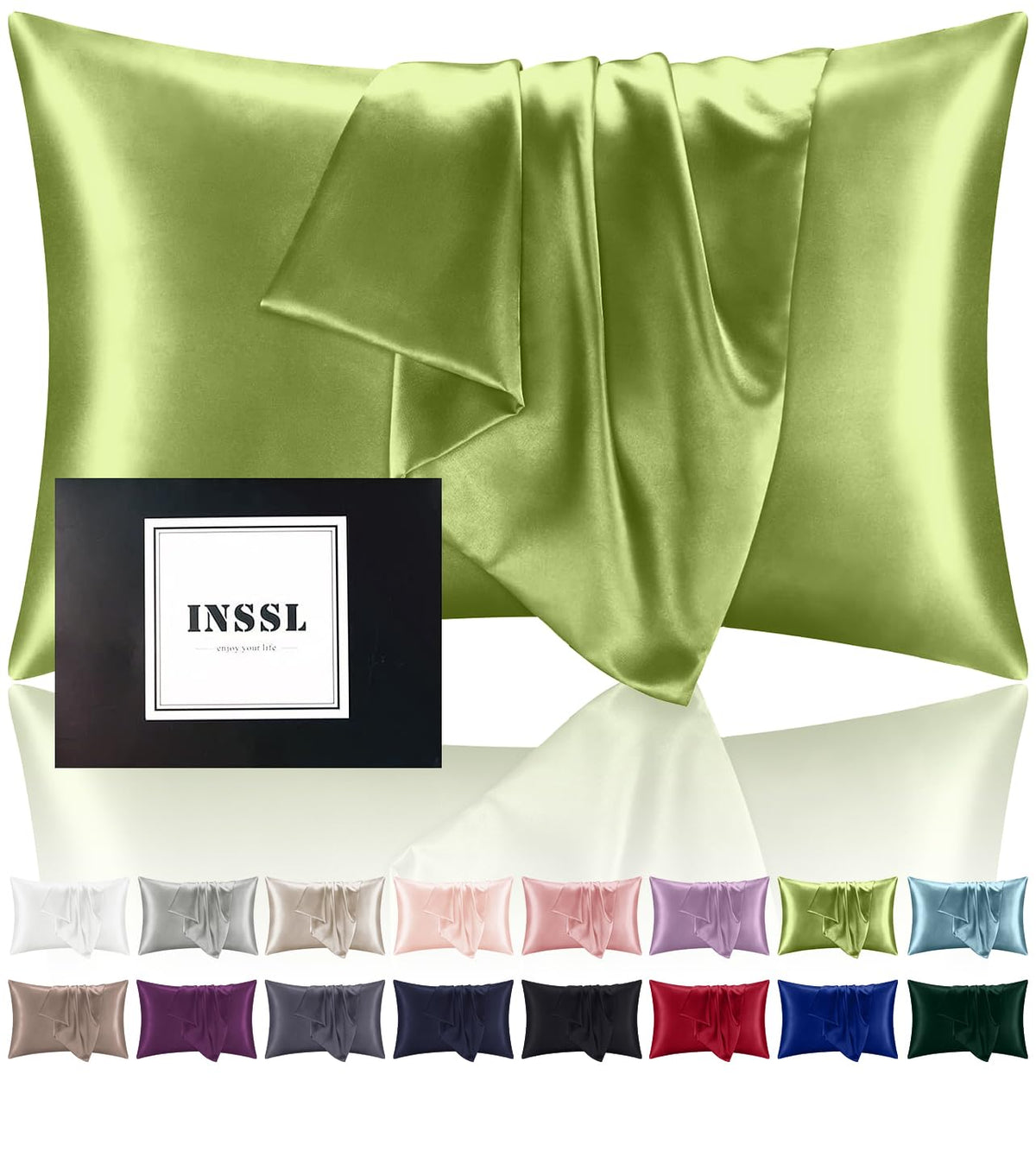 Inssl Silk Pillowcase For Women, Mulberry Silk Pillowcase For Hair And Skin And Stay Comfortable And Breathable During Sleep(Tea