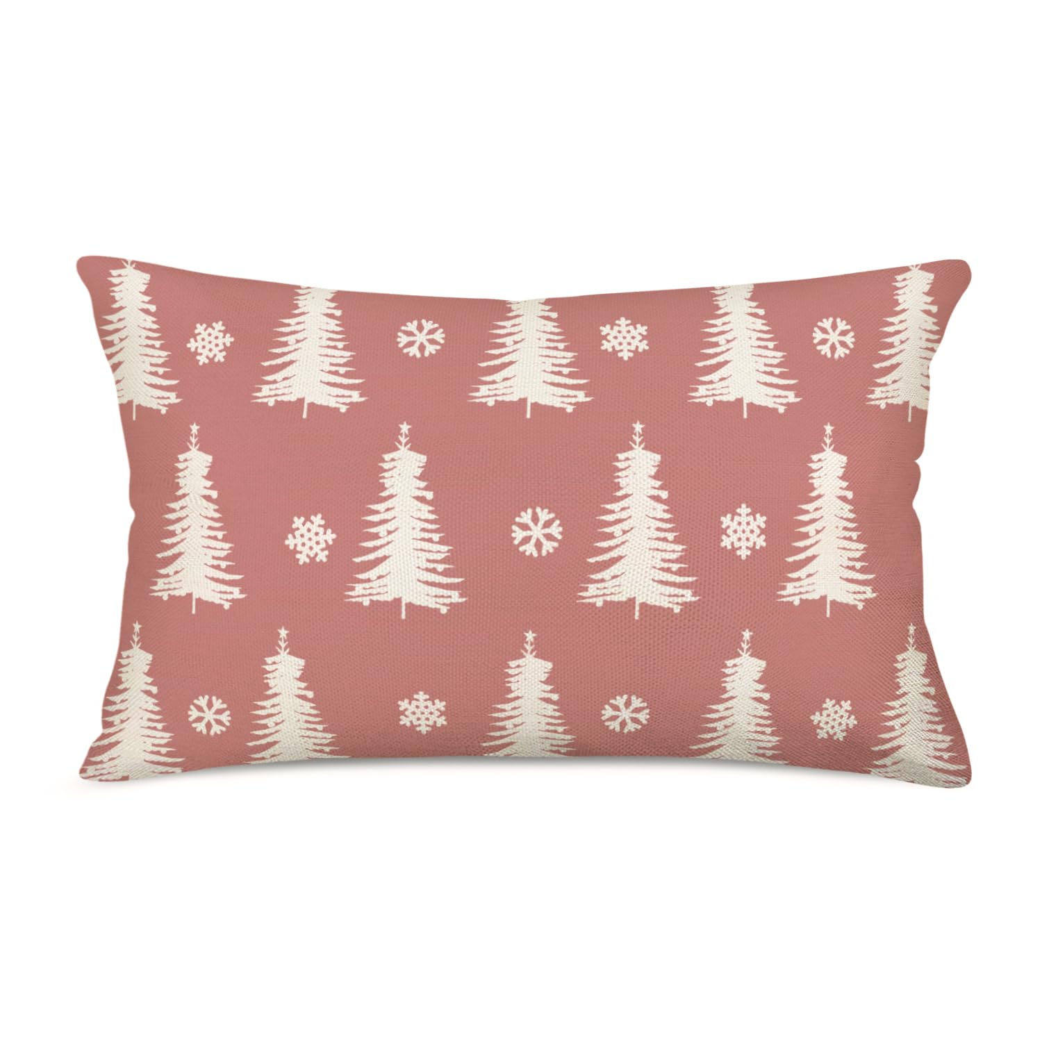 Easternproject Christmas Throw Lumbar Pillow Cover 12X20 Inch Christmas Tree Snowflake Decor Pillow Covers Farmhouse Decorative